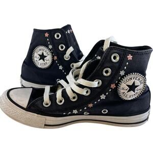 Converse Chuck Taylor Womens High Top Black Floral Sneakers Size 5